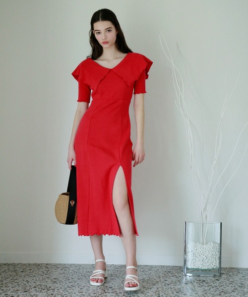 Seemi. byNICECLAUP（ シーミーバイナイスクラップ）の「【Seemi】セーラーカラーカットワンピース（ワンピース・レディース・ピンク/レッド/オートミール・FREE）」の21枚目の写真