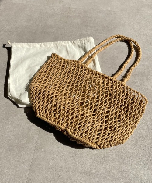 CIAOPANIC(チャオパニック)の「【インナーバッグ付き】かごトートバック(かごバッグ・レディース・ベージュ・FREE)」の6枚目の写真