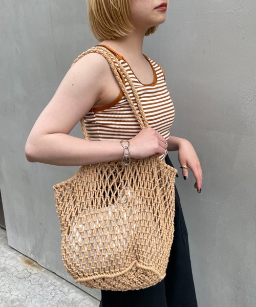 CIAOPANIC(チャオパニック)の「【インナーバッグ付き】かごトートバック(かごバッグ・レディース・ベージュ・FREE)」の13枚目の写真