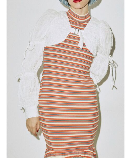 jouetie(ジュエティ)の「2WAYマムルークスリーブトップス(カーディガン/ボレロ・レディース・オフホワイト/ブラック・MEDIUM)」の9枚目の写真