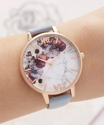OLIVIA BURTON（オリビアバートン）の「「OLIVIA BURTON/オリビアバートン」マーブルフローラル - チョークブルー＆ローズゴールド（アナログ腕時計）」