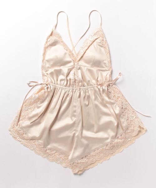 Ravijour（ラヴィジュール）の「レーシーサイドスリット ロンパース（ルームウェア/パジャマ・レディース・ブラック/ベージュ系その他/ボルドー・FREE）」の18枚目の写真