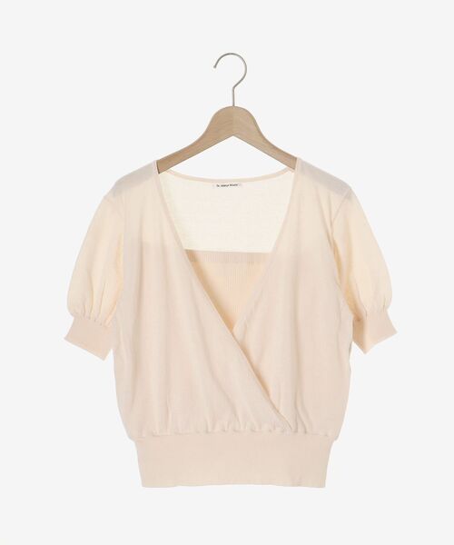 le.coeur blanc(ルクールブラン)の「カシュクールニットプルオーバー(ニット/セーター・レディース・アイボリー/キャメル/ブラック・38)」の4枚目の写真