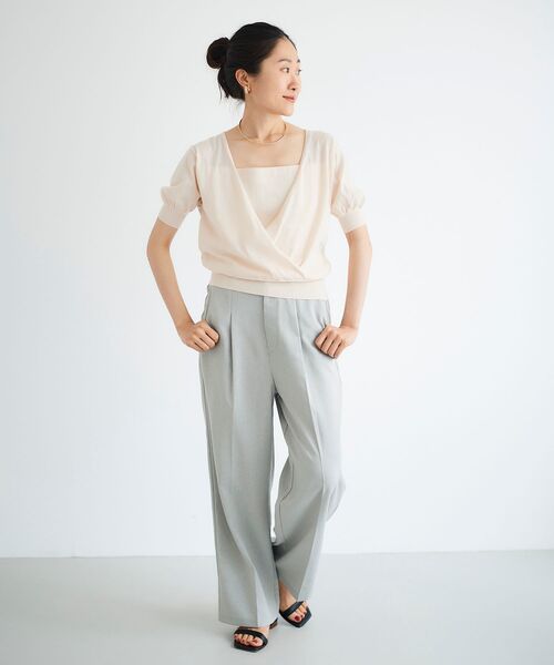 le.coeur blanc(ルクールブラン)の「カシュクールニットプルオーバー(ニット/セーター・レディース・アイボリー/キャメル/ブラック・38)」の8枚目の写真