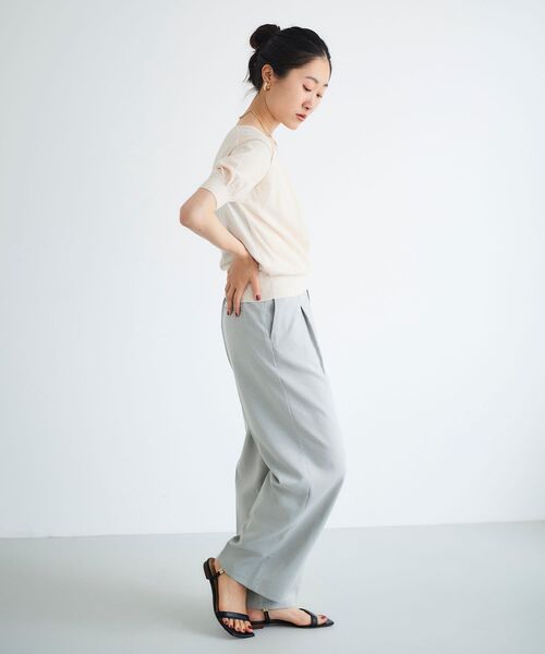 le.coeur blanc(ルクールブラン)の「カシュクールニットプルオーバー(ニット/セーター・レディース・アイボリー/キャメル/ブラック・38)」の9枚目の写真
