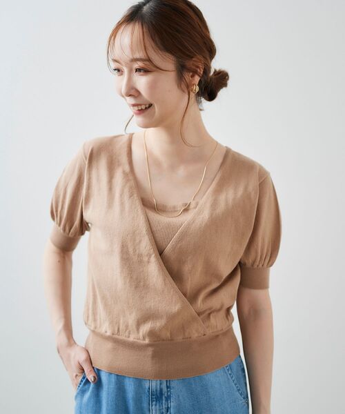 le.coeur blanc(ルクールブラン)の「カシュクールニットプルオーバー(ニット/セーター・レディース・アイボリー/キャメル/ブラック・38)」の19枚目の写真
