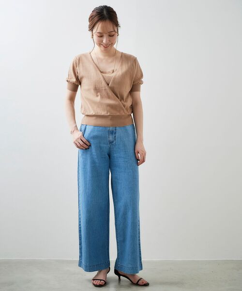 le.coeur blanc(ルクールブラン)の「カシュクールニットプルオーバー(ニット/セーター・レディース・アイボリー/キャメル/ブラック・38)」の20枚目の写真