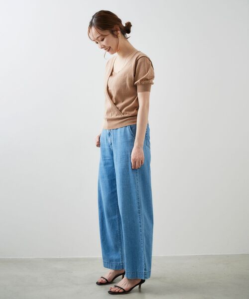 le.coeur blanc(ルクールブラン)の「カシュクールニットプルオーバー(ニット/セーター・レディース・アイボリー/キャメル/ブラック・38)」の21枚目の写真