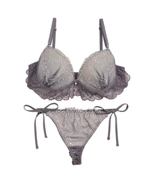 DRW（ドロー）の「【品番まとめたため非表示】【紐パンセット】リピート率No.1！ロイヤルレースレイヤードブラジャー&サイド紐Tバックセット（ブラ&ショーツ・レディース・ブラック/グレー・B65/D75/A70/D65/C70/B75/A65/B70/C65/C75/A75/D70）」の11枚目の写真