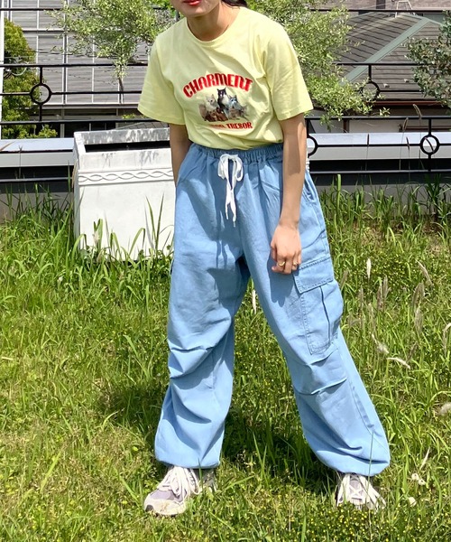 AS KNOW AS plus（アズノゥアズプラス）の「〇ゆるりカジュアル タック ミリタリーカーゴパンツ（カーゴパンツ・レディース・カーキ/サックスブルー/ブラック・FREE）」の20枚目の写真