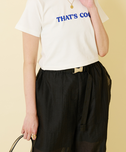 U by SPICK&SPAN（ユーバイスピックアンドスパン）の「シアーナイロンバックルベイカー（その他パンツ・レディース・ホワイト/ブラック・FREE）」の6枚目の写真