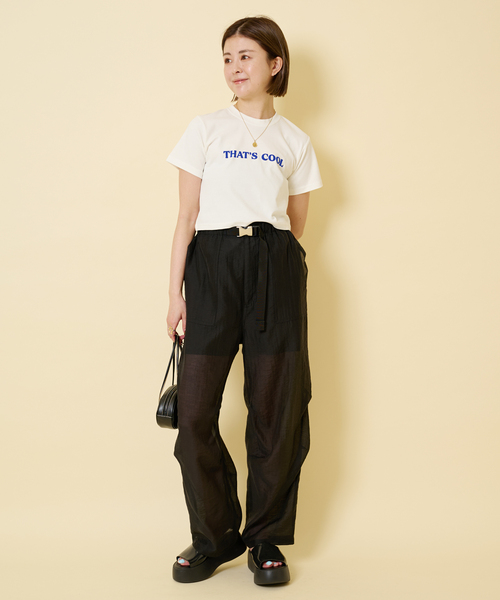 U by SPICK&SPAN（ユーバイスピックアンドスパン）の「シアーナイロンバックルベイカー（その他パンツ・レディース・ホワイト/ブラック・FREE）」の8枚目の写真