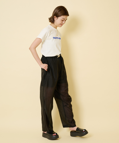 U by SPICK&SPAN（ユーバイスピックアンドスパン）の「シアーナイロンバックルベイカー（その他パンツ・レディース・ホワイト/ブラック・FREE）」の9枚目の写真