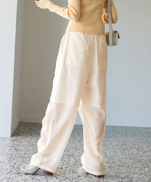 U by SPICK&SPAN（ユーバイスピックアンドスパン）の「シアーナイロンバックルベイカー（その他パンツ・レディース・ホワイト/ブラック・FREE）」の14枚目の写真