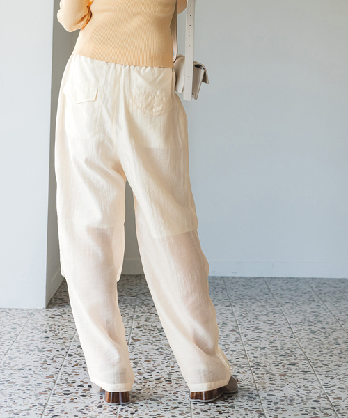 U by SPICK&SPAN（ユーバイスピックアンドスパン）の「シアーナイロンバックルベイカー（その他パンツ・レディース・ホワイト/ブラック・FREE）」の15枚目の写真