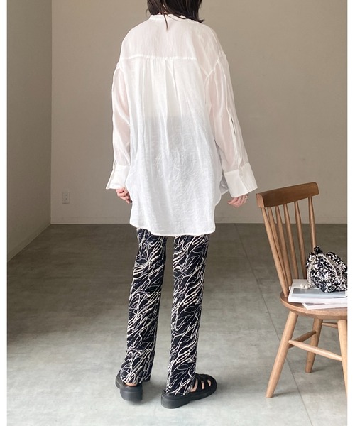She's Closet(シーズクローゼット)の「【セルフカット対応】ニュアンス柄ストレートカラーロングプリーツパンツ(その他パンツ・レディース・パープル/オレンジ/グリーン/チャコール/ブラウン/カーキ/ブラック/グレー/ベージュ・FREE)」の11枚目の写真
