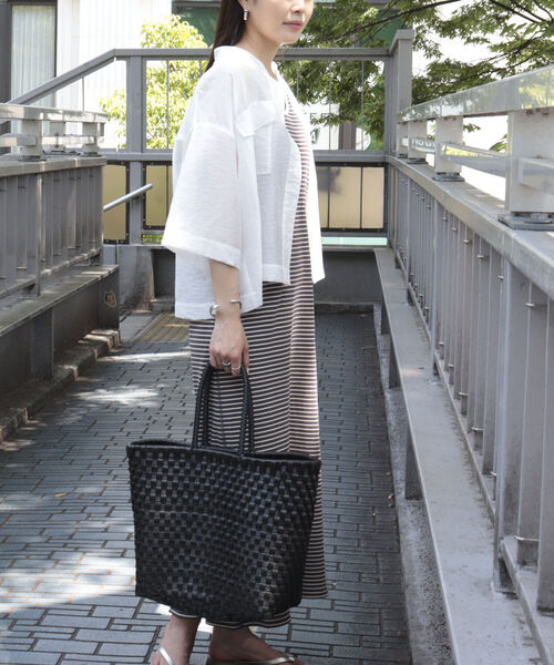 タグ付き　新品　♡ サンラミ　かごバッグ SANRAMI かごバッグ カゴバッグ SANRAMI/サンラミ BORDER