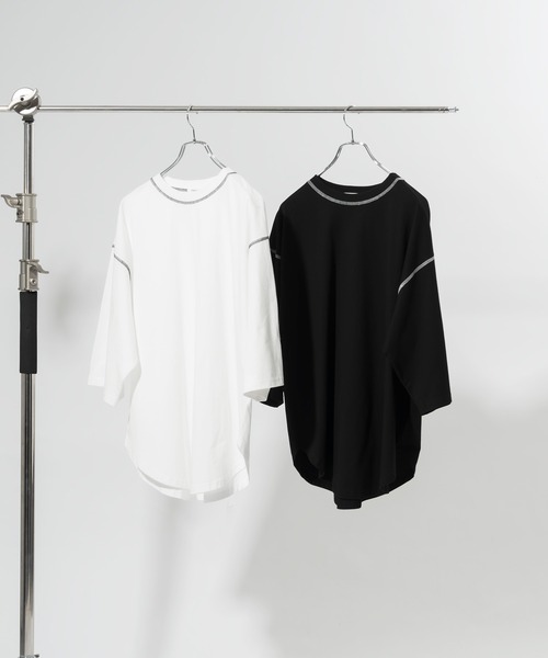 Adoon plain(アドーンプレーン)の「【Adoon plain】配色ステッチTシャツ(Tシャツ/カットソー・メンズ・ブラック/オフホワイト・MEDIUM/LARGE)」の22枚目の写真