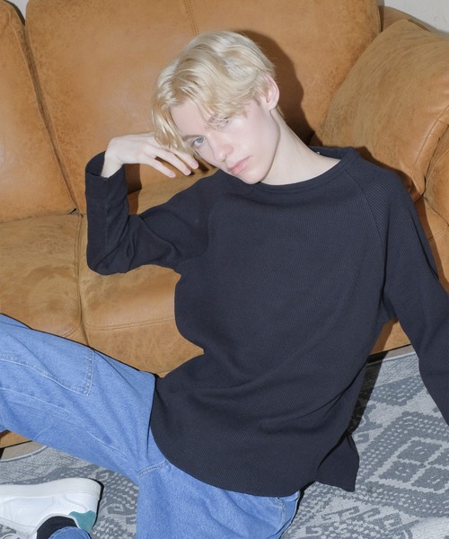 FRUIT OF THE LOOM（フルーツオブザルーム）の「サーマルラグランロン T (クルー) / 長袖 / トップス / シンプル / カジュアル / 無地 / ユニセックス（Tシャツ/カットソー・メンズ・オレンジ/ブラック/パープル/グレー/ホワイト・L/XL/M）」の6枚目の写真