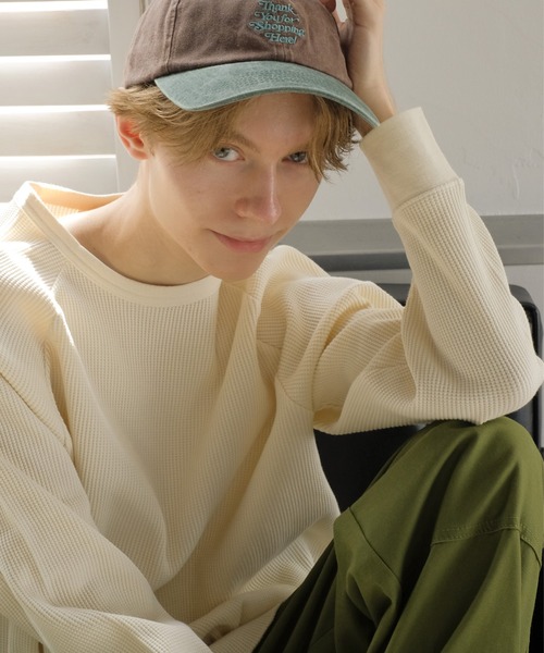 FRUIT OF THE LOOM（フルーツオブザルーム）の「サーマルラグランロン T (クルー) / 長袖 / トップス / シンプル / カジュアル / 無地 / ユニセックス（Tシャツ/カットソー・メンズ・オレンジ/ブラック/パープル/グレー/ホワイト・L/XL/M）」の22枚目の写真