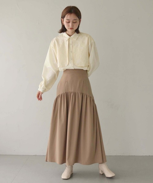 CLEIO（クレイオ）の「【CLEIO】ジャガードヨークシャツ（シャツ/ブラウス・レディース・グレイッシュベージュ/アイボリー・FREE）」の16枚目の写真