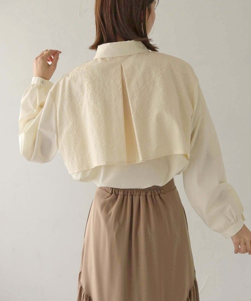 CLEIO（クレイオ）の「【CLEIO】ジャガードヨークシャツ（シャツ/ブラウス・レディース・グレイッシュベージュ/アイボリー・FREE）」の11枚目の写真