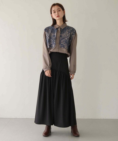 CLEIO（クレイオ）の「【CLEIO】ジャガードヨークシャツ（シャツ/ブラウス・レディース・グレイッシュベージュ/アイボリー・FREE）」の12枚目の写真