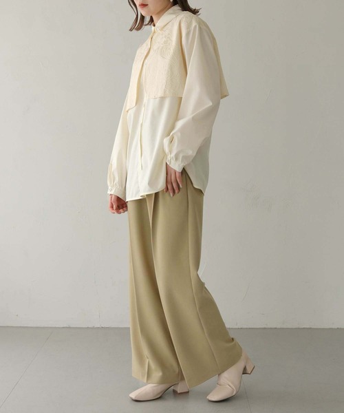 CLEIO（クレイオ）の「【CLEIO】ジャガードヨークシャツ（シャツ/ブラウス・レディース・グレイッシュベージュ/アイボリー・FREE）」の6枚目の写真