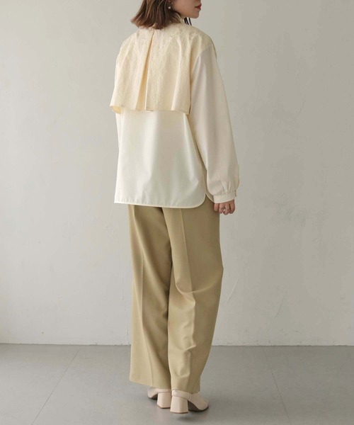 CLEIO（クレイオ）の「【CLEIO】ジャガードヨークシャツ（シャツ/ブラウス・レディース・グレイッシュベージュ/アイボリー・FREE）」の13枚目の写真