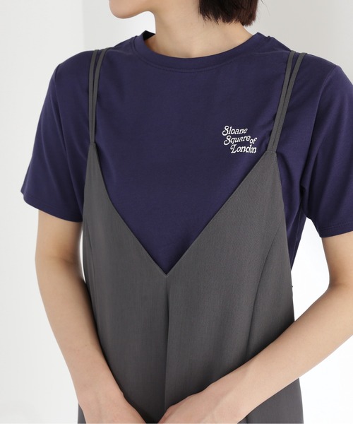 NATURAL BEAUTY BASIC（ナチュラルビューティーベーシック）の「Vネックキャミワンピース（ワンピース・レディース・チャコールグレー/ブラウン/ブラック・SMALL/MEDIUM）」の14枚目の写真