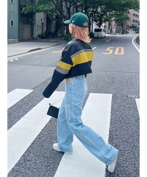 EVRIS（エヴリス）の「フェイクレザークロップドブルゾン（ブルゾン・レディース・ブラック/ボルドー・FREE）」の14枚目の写真