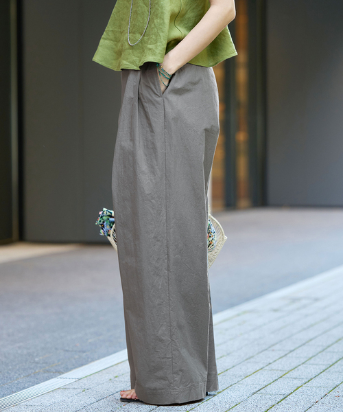 IENA LA BOUCLE（イエナラブークル）の「IENA LA BOUCLE ハイカウントダンプ2タックパンツ（スラックス・レディース・チャコールグレー/ウッド・34/36/38）」の3枚目の写真