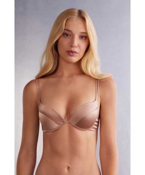 ❤️シルク70B ブラジリアンS Mia スーパープッシュアップブラ　20%オフ Intimissimi（インティミッシミ）の「Mia シルク スーパー