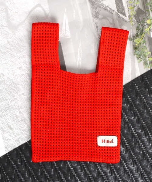 VIBGYOR Women（ヴィブジョー　ウィメン）の「【float】カラバリ ニット編み風 ミニトートバッグ【9色展開】（トートバッグ・レディース・ブラック/パープル/レッド/ピンク/ブルー/グリーン/ライトグリーン/アイボリー/ベビーピンク・FREE）」の18枚目の写真