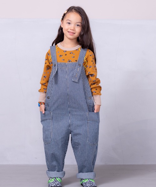 Life Support Products（ライフサポートプロダクツ）の「【COTTON from U.S.A】ビッグポケットデニムオーバーオール（80～150cm）（サロペット/オーバーオール・キッズ・ストライプ/ネイビー/キナリ・140/150/90/95/100/110/120/130/80）」の19枚目の写真