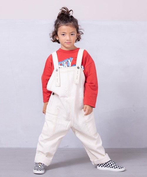 Life Support Products（ライフサポートプロダクツ）の「【COTTON from U.S.A】ビッグポケットデニムオーバーオール（80～150cm）（サロペット/オーバーオール・キッズ・ストライプ/ネイビー/キナリ・140/150/90/95/100/110/120/130/80）」の17枚目の写真