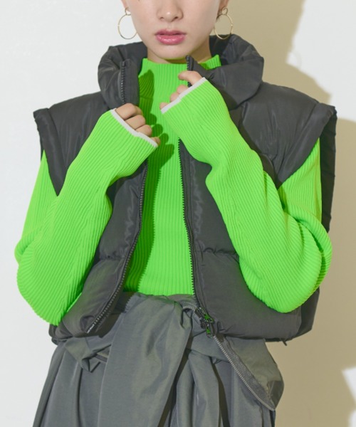 Solace（ソレイス）の「中綿ショートベスト（ダウンベスト・レディース・ブラック・FREE）」の3枚目の写真