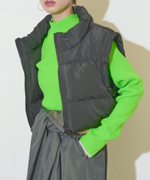 Solace（ソレイス）の「中綿ショートベスト（ダウンベスト・レディース・ブラック・FREE）」の5枚目の写真