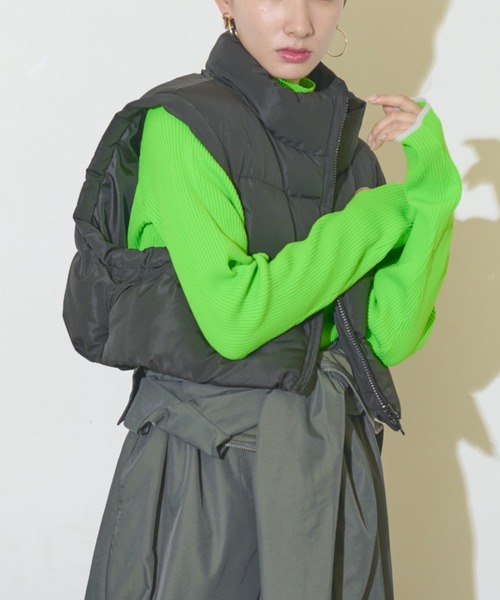 Solace（ソレイス）の「中綿ショートベスト（ダウンベスト・レディース・ブラック・FREE）」の6枚目の写真