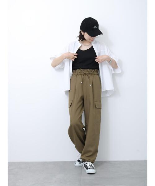 Samansa Mos2 blue(サマンサモスモスブルー)の「◎イージーカーゴパンツ(カーゴパンツ・レディース・カーキ/ベージュ/グレー・F)」の19枚目の写真