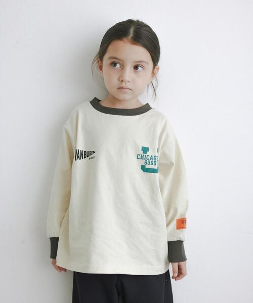 UNIVERSAL OVERALL(ユニバーサルオーバーオール)の「【別注】<UNIVERSAL OVERALL>TJ EX フロントロゴ プリント Tシャツ 100cm-130cm(Tシャツ/カットソー・キッズ・ブラック/ナチュラル・XS(100-110cm)/S(120-130cm))」の2枚目の写真