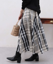 大判チェックはぎタフタスカート