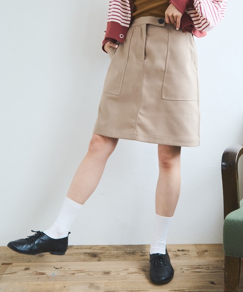 Crisp（クリスプ）の「フロントポケットミニスカート（スカート・レディース・ブラウン/ネイビー/ベージュ・FREE）」の11枚目の写真