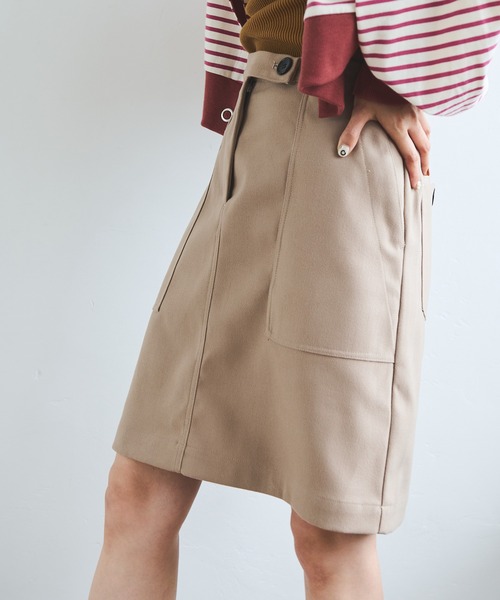 Crisp（クリスプ）の「フロントポケットミニスカート（スカート・レディース・ブラウン/ネイビー/ベージュ・FREE）」の12枚目の写真