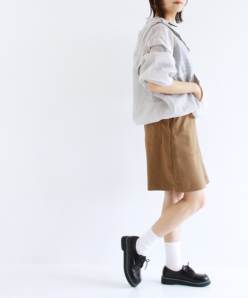 Crisp（クリスプ）の「フロントポケットミニスカート（スカート・レディース・ブラウン/ネイビー/ベージュ・FREE）」の19枚目の写真