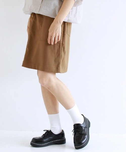 Crisp（クリスプ）の「フロントポケットミニスカート（スカート・レディース・ブラウン/ネイビー/ベージュ・FREE）」の21枚目の写真