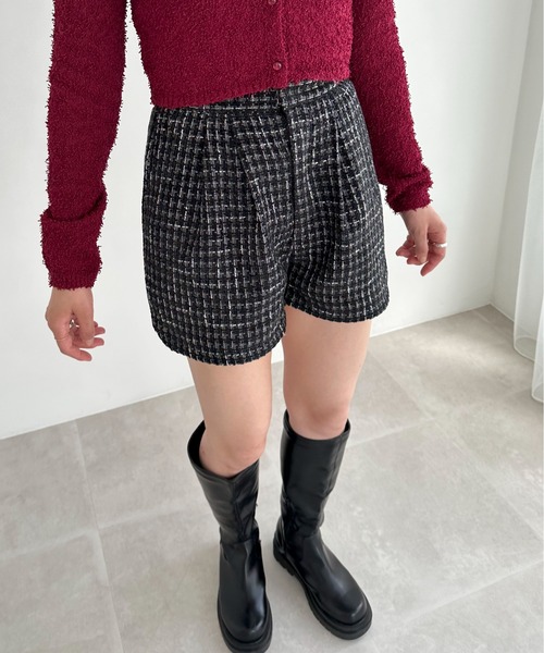 EPIMI E'PIMMY（エピミエピミー）の「《set up対応》ツイードショートパンツ（その他パンツ・レディース・チャコールグレー/ブラック/オフホワイト/アイボリー・MEDIUM）」の4枚目の写真