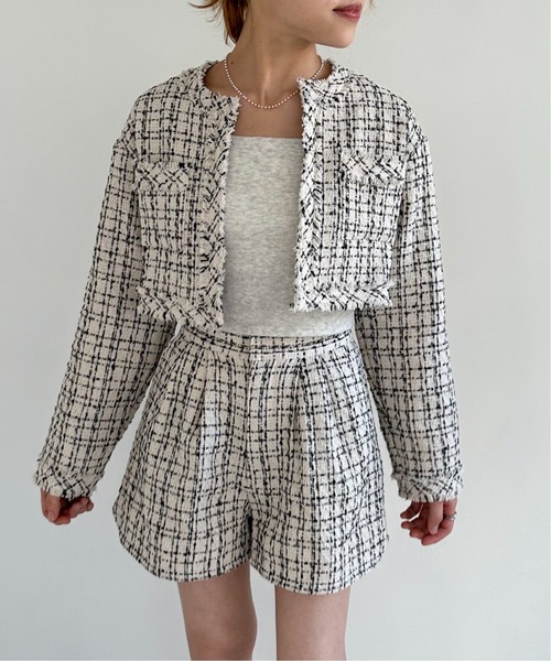 EPIMI E'PIMMY（エピミエピミー）の「《set up対応》ツイードショートパンツ（その他パンツ・レディース・チャコールグレー/ブラック/オフホワイト/アイボリー・MEDIUM）」の11枚目の写真