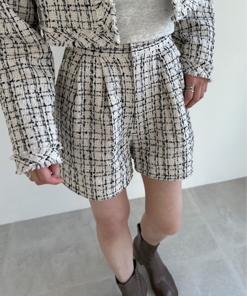 EPIMI E'PIMMY（エピミエピミー）の「《set up対応》ツイードショートパンツ（その他パンツ・レディース・チャコールグレー/ブラック/オフホワイト/アイボリー・MEDIUM）」の12枚目の写真