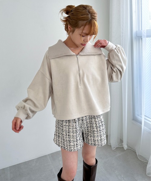 EPIMI E'PIMMY（エピミエピミー）の「《set up対応》ツイードショートパンツ（その他パンツ・レディース・チャコールグレー/ブラック/オフホワイト/アイボリー・MEDIUM）」の7枚目の写真